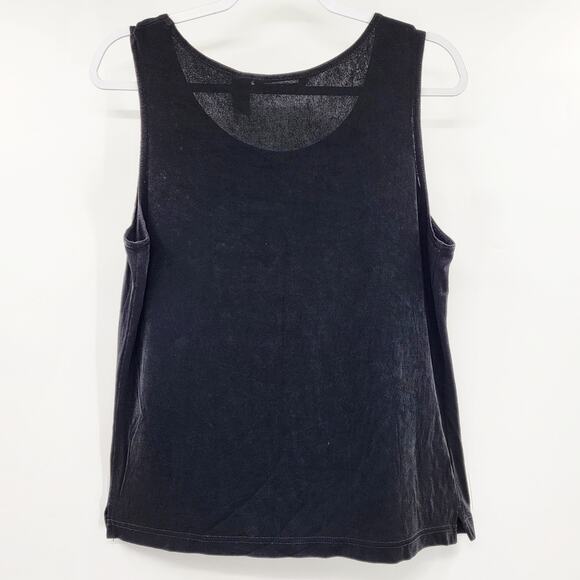French Laundry Black Scoop Neck Sleeveless Lightweight Tank Top Women's Size L - Picture 2 of 5